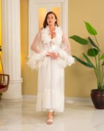 ⁦طقم نوم ساتان تول كم ريش⁩ - الصورة ⁦2⁩