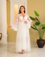 ⁦طقم نوم ساتان تول كم كشكش ستراس⁩ - الصورة ⁦8⁩